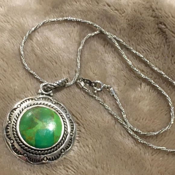 BARSE Green Turquoise Sterling Silver Necklace - Picture 12 of 14
